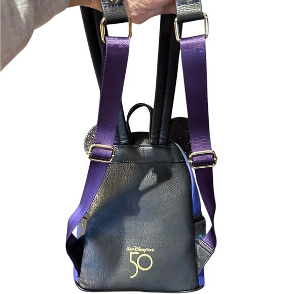 Disney 50th Anniversary Loungefly Backpack - Blue and Black Mickey Ears main image 8